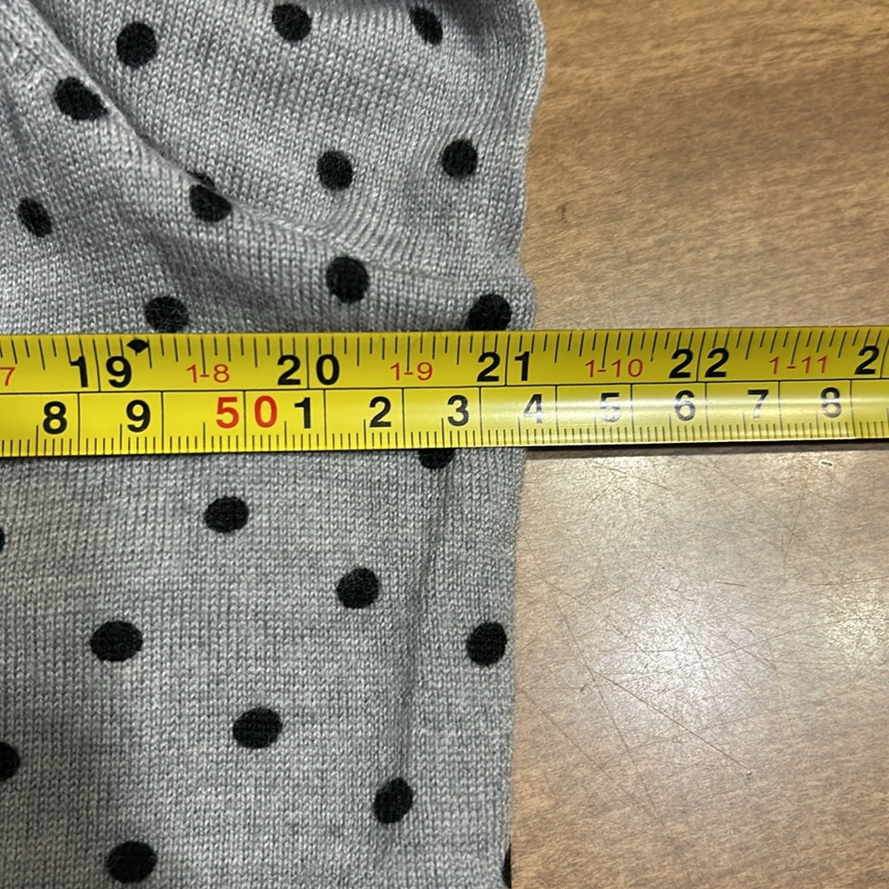 Talbots Merino Wool Polka Dot Cardigan Sweater Gray XLP Buttons Teacher
V - Picture 11 of 13